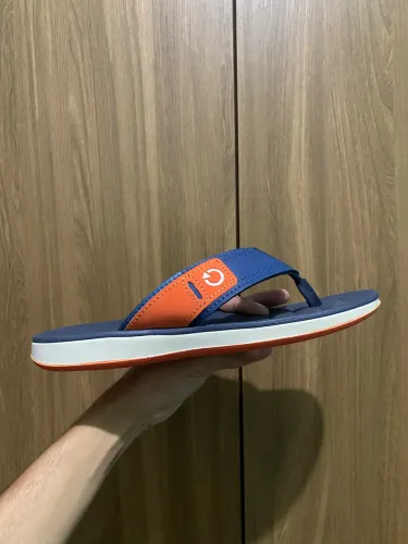 Chinelo Azul com Laranja - Tamanho 39