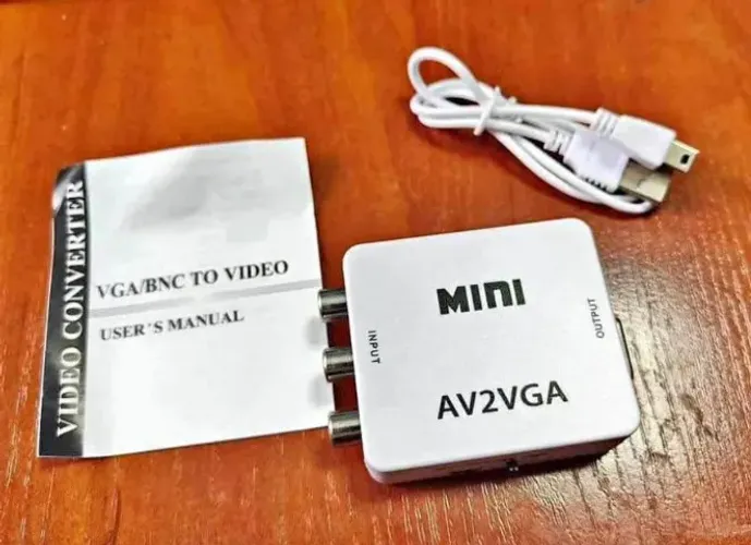 Mini Adaptador Av Rca para Vga 1080p Ps2 Xbox Dvd