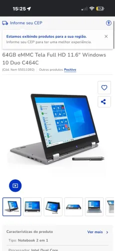 NOTEBOOK POSITIVO 2 EM 1