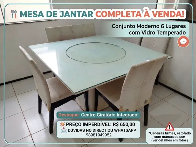 MESA 6 CADEIRAS 