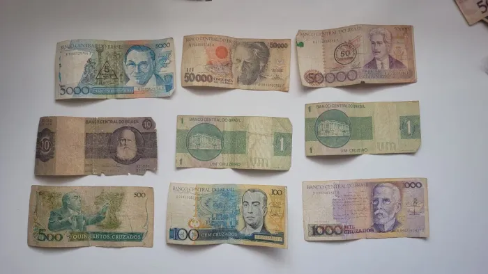 Conjunto cédulas/notas/dinheiro antigo raro, valor a combinar  