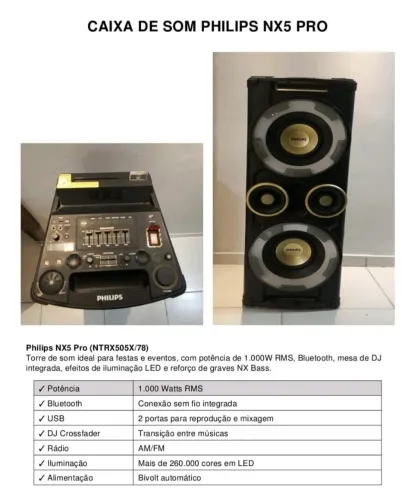 CAIXA DE SOM - PHILIPS NX5 PRO