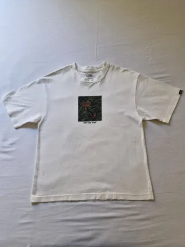 Camiseta Vans Off The Wall Branca Loose Fit Original