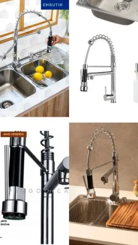 Kit de torneira gourmet, misturador monocomando,Minino prata luxo e praticidade. 