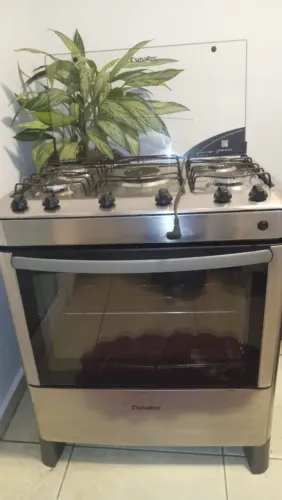 Fogão Esmaltec 5 Bocas Inox com Acendimento Automático - Forno Grande