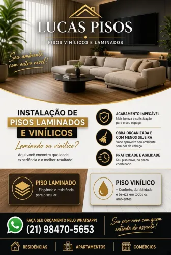 Instalação de piso laminado e vinílico