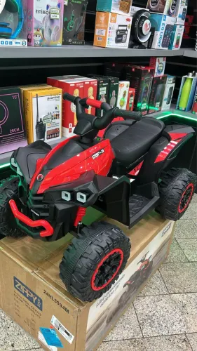 Quadriciclo Com Pedal Elétrico Infantil 6v Sons E Farol Led Cor Vermelho e Bluetooth