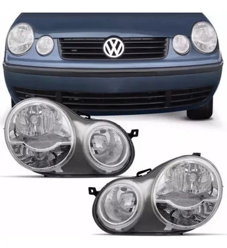 Farol polo foco duplo cromado 2002 2003 2004 2005 2006