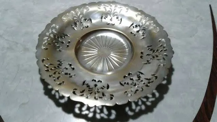 Bandeja de Centro de Mesa Prata 90" - Meridonal . Antiga.