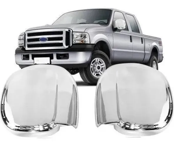 Par De Apliques Cromados Retrovisor F-250 F-350 1999 à 2012 Capa