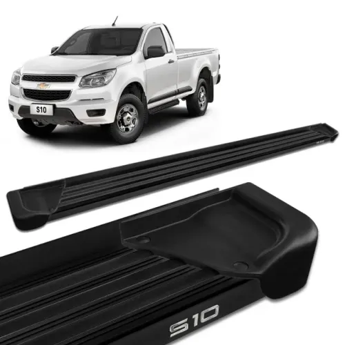 Estribo Chevrolet S10 012 - Cabine Simples - Alumínio Preto