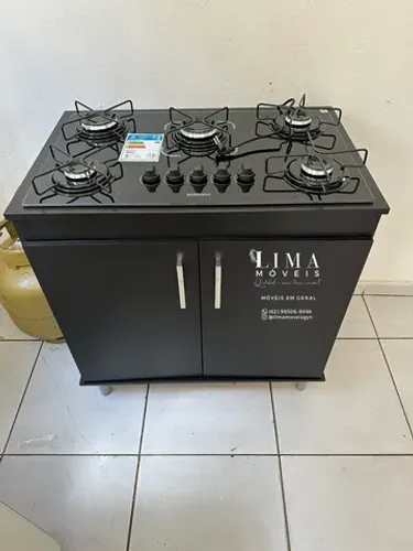 Balcão + Fogão Cooktop 5 bocas