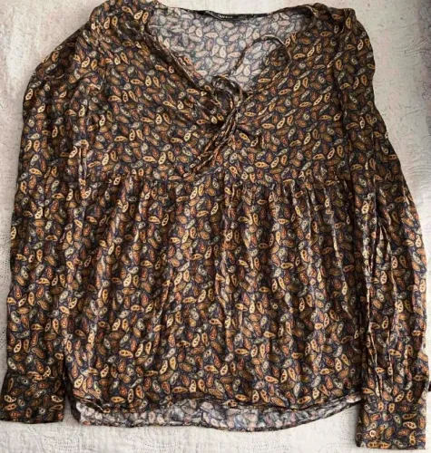 Blusa Malha Floral Zara Trafaluc