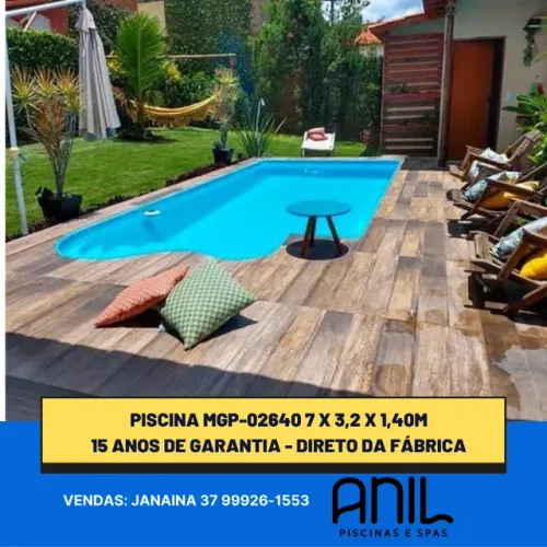 Ja - Piscina ideal para sitios 7 metros - piscina de fibra com kit bocais