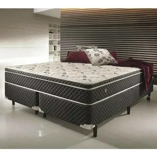 cama box bau bipartido e colchão espuma D45