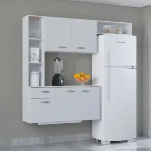A521.Cozinha Suspensa com Balcao Isis 163 Branco
