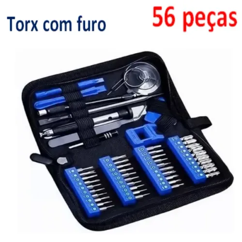 Kit Chaves de Precisão 56 em 1 Torx c/ furo Ferramenta/Manutenção Reparo Profissional z935