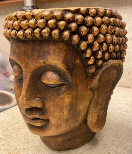 Cabeça Buda de Gesso , decoração ou vaso 