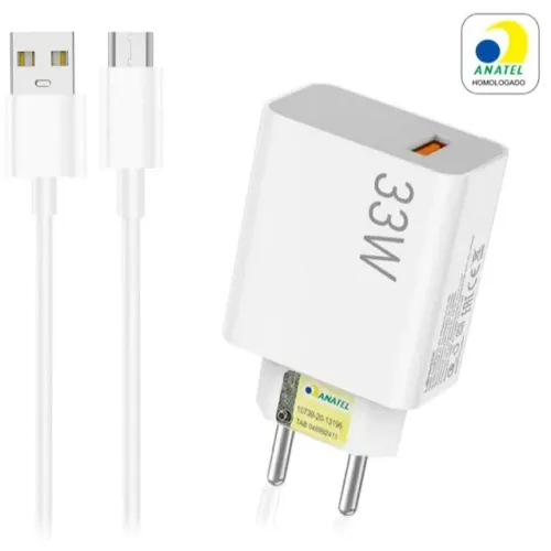 Carregador de Celular Turbo 33W USB + cabo V8 1 Metro LEHMOX - LE-405 MICRO Loja Coimbra
