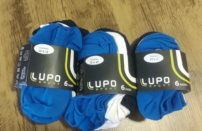 Kit com 18 pares de meias Lupo infantis tamanho 32 ao 35 cano baixo soquete