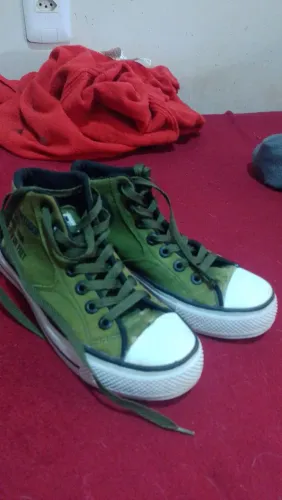 Tênis All Star original verde escuro tamanho 36 semi-novo