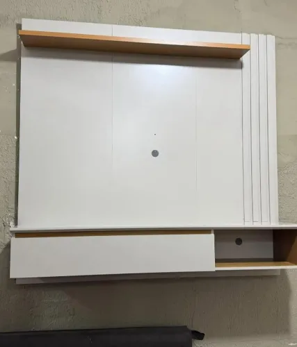 Painel para TV até 60 Polegadas Panamá Plus 100% MDF com 1 Porta Permóbili Off White/Natur