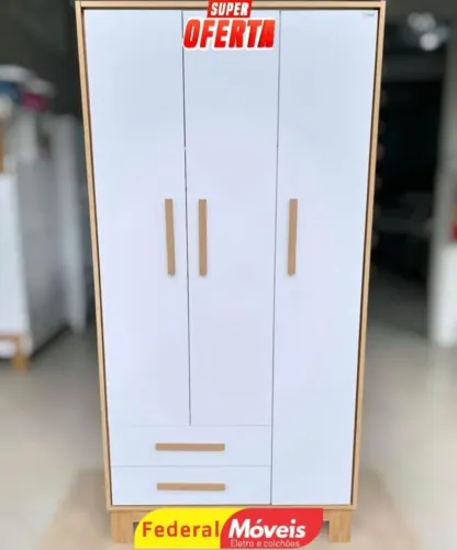 Guarda Roupa 3 Portas e 2 Gavetas - Novo e Pronto para Organizar Seu Quarto!