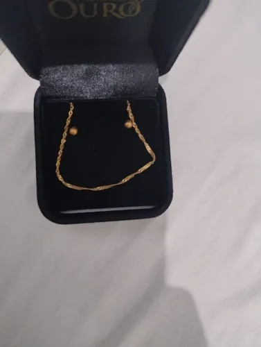 Conjunto infantil ouro 18k com certificado