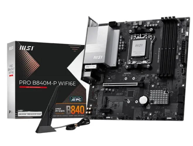 Placa Mae MSI Pro B840M-P WiFi6E DDR5 AM5 Suporta Ryzen 9800x3D/7800x3D - Nova NF Garantia