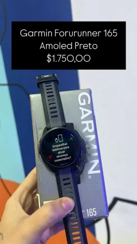 Garmin Forerunner 165 / Amoled / Preto / 3 meses de uso / c garantia / loja física $1.759