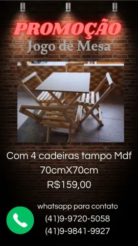 Jogo de Mesa com 4 Cadeiras em Promoção