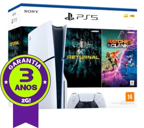 Console Sony PlayStation 5 Slim Leitor Disco + 03 Anos de Garantia + Frete + Garantia ZG
