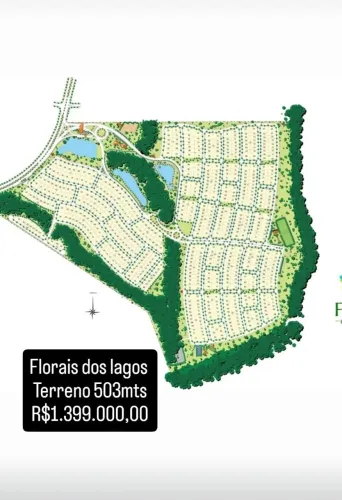 terreno condomínio florais dos lagos 503mts