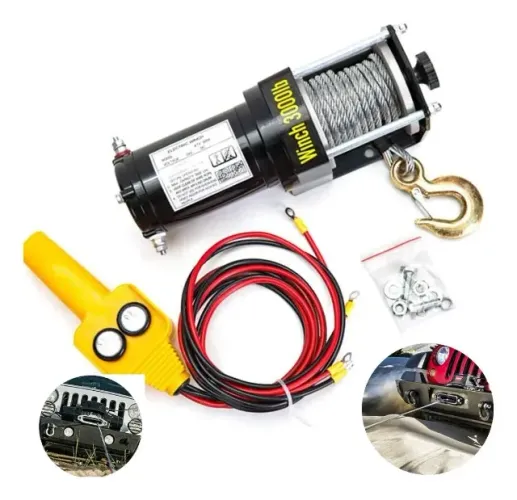 GUINCHO ELETRICO AUTOMOTIVO 12V 1.360KG ROTTA