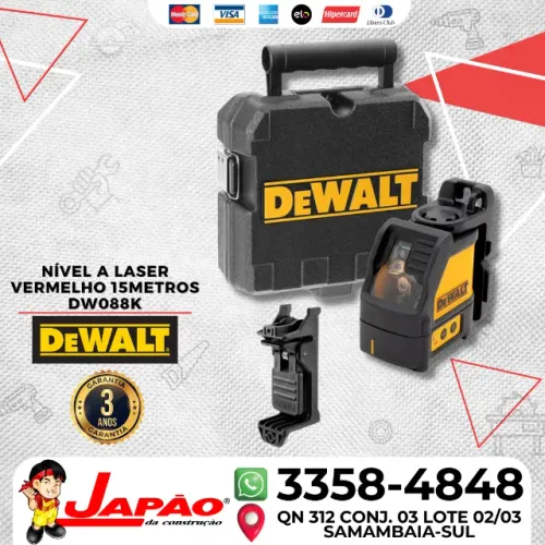 Nível a Laser Automático Vermelho Profissional + Maleta DeWalt DW088K SUPER OFERTA BLACK