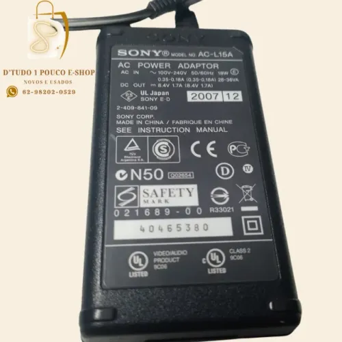 FONTE ORIGINAL FILMADORA SONY AC-L15A 2007-12 60W