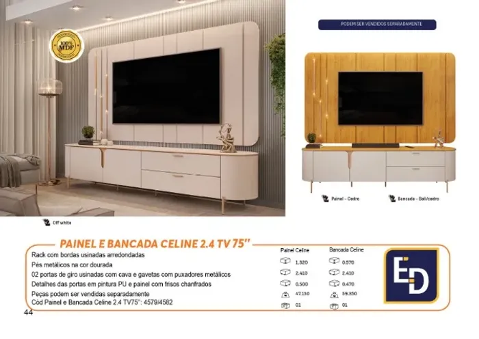 Bancada Celine COM PAINEL CELINE OU PRATIC