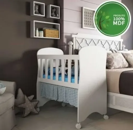 Mini Berço Com Colchão 100% MDF Peroba Móveis 1 (FAZEMOS ENTREGA DF E ENTORNO)