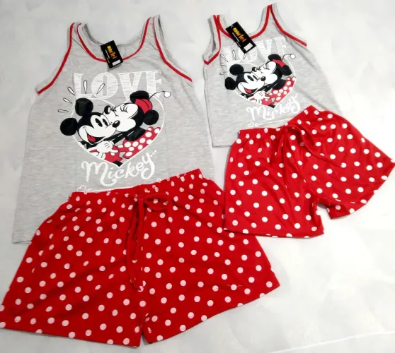 Conjunto de Pijama Mickey Mouse para Adultos e Crianças - Unissex