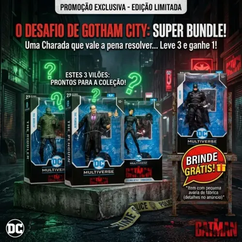 BUNDLE THE BATMAN - MATT REEVES | DC MULTIVERSE - 3 vilões + 1 Batman de brinde