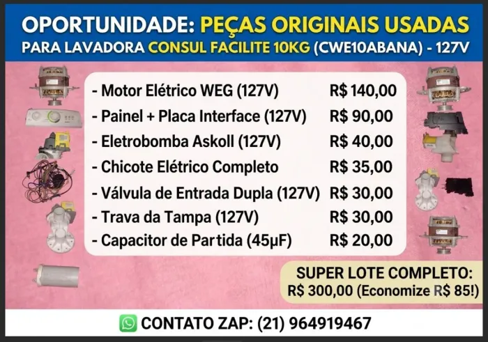 Peças para MÁQUINA DE LAVAR 