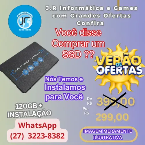SSD 120gb, 240gb, 480gb com Instalação - Velocidade e Performance para o Seu Computador!