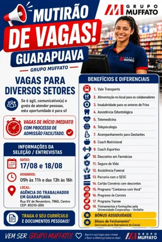 MUTIRÃO DE CONTRATAÇÃO GUARAPUAVA