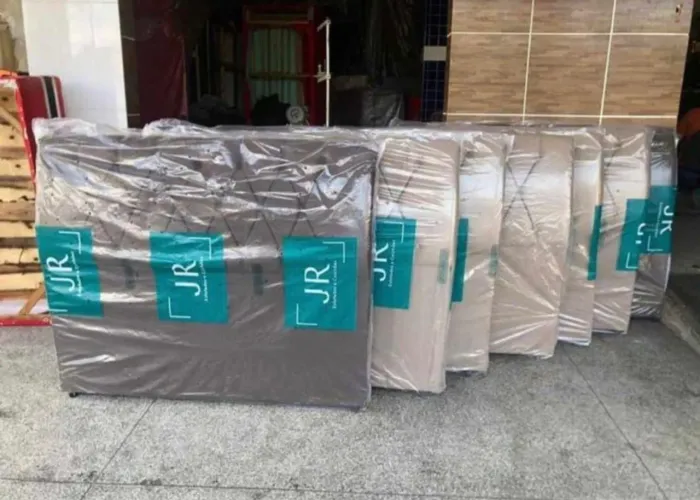 Kit puff baú e cabeçeira 