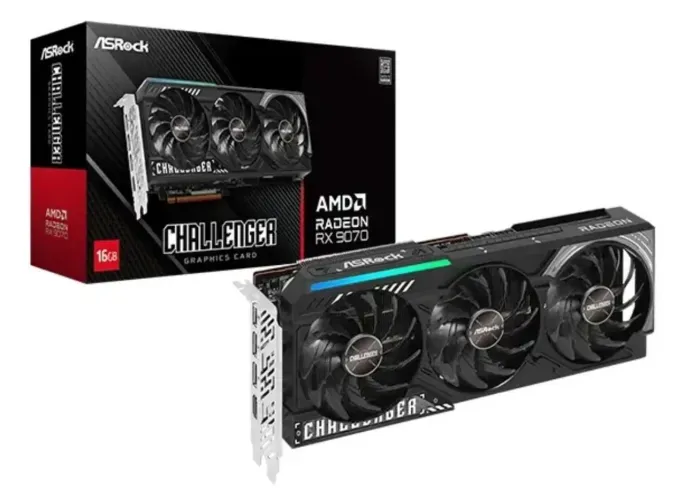 Placa de vídeo Placa Gráfica AMD Radeon RX 9070 ASRock Challenger 16GB GDDR6