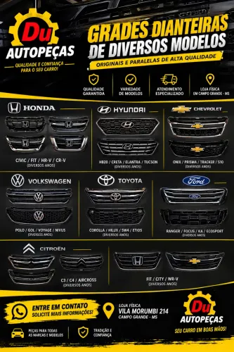 GRADES DIANTEIRAS PARA DIVERSOS MODELOS | DU AUTOPEÇAS