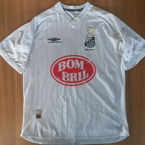 camisa original 2002 santos fc 90 anos umbro branca tamanho gg bombril