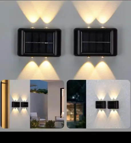 ?KIT1-10 Luminária Solar De Parede À Prova D'água Para Jardim Muro e Varanda Jardim e Gara