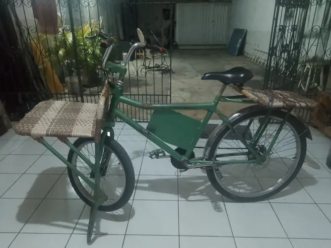 Bicicleta cargueira enraiação inox freio a disco toda no rolamento pneus novos