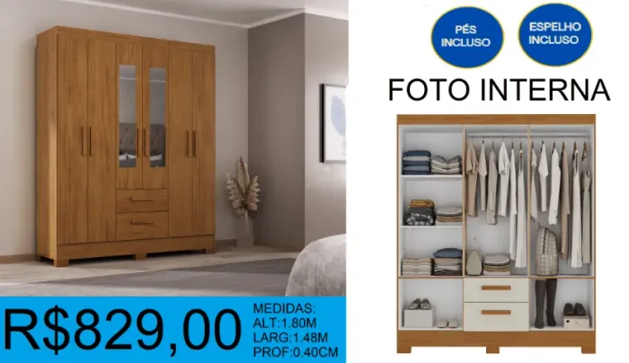 Roupeiro - compacto - compre hoje e receba em até 72 horas